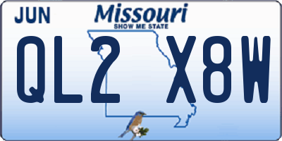 MO license plate QL2X8W