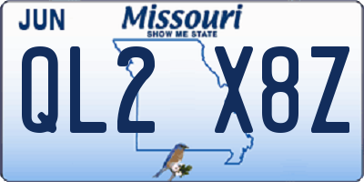 MO license plate QL2X8Z