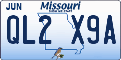 MO license plate QL2X9A