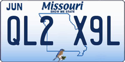 MO license plate QL2X9L