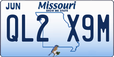 MO license plate QL2X9M