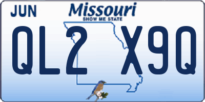 MO license plate QL2X9Q