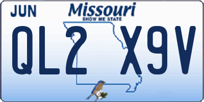 MO license plate QL2X9V