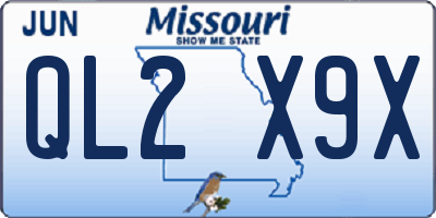 MO license plate QL2X9X