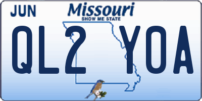 MO license plate QL2Y0A