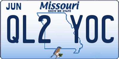 MO license plate QL2Y0C