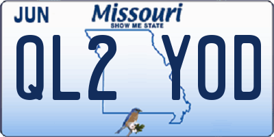 MO license plate QL2Y0D