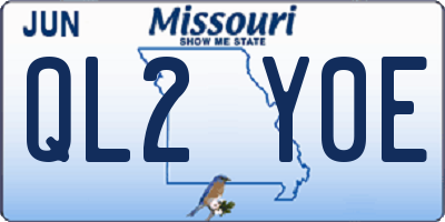 MO license plate QL2Y0E