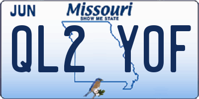 MO license plate QL2Y0F