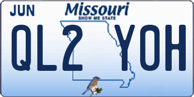 MO license plate QL2Y0H