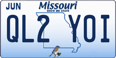 MO license plate QL2Y0I