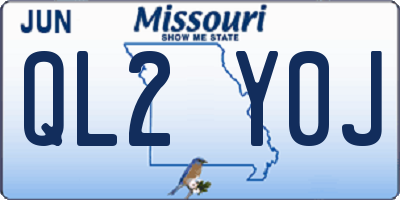 MO license plate QL2Y0J