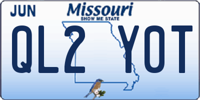 MO license plate QL2Y0T
