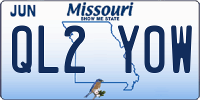 MO license plate QL2Y0W