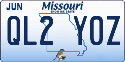 MO license plate QL2Y0Z