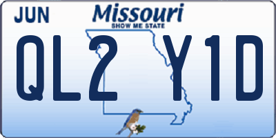 MO license plate QL2Y1D