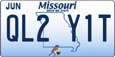 MO license plate QL2Y1T
