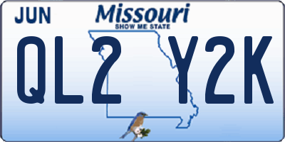 MO license plate QL2Y2K