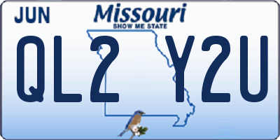 MO license plate QL2Y2U