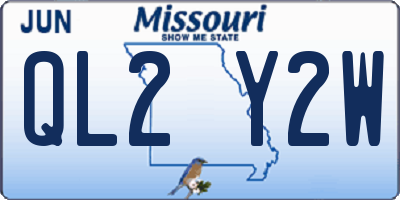 MO license plate QL2Y2W