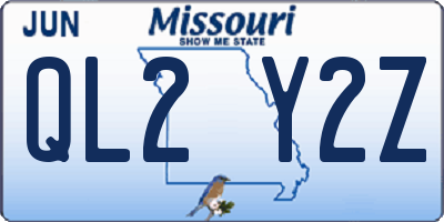 MO license plate QL2Y2Z