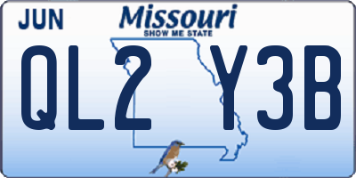 MO license plate QL2Y3B