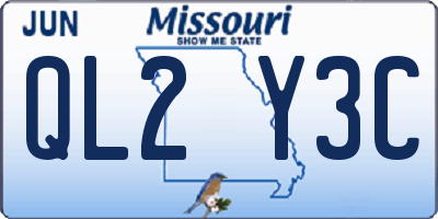 MO license plate QL2Y3C