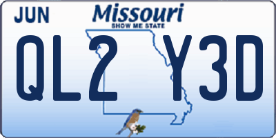 MO license plate QL2Y3D