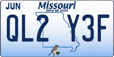 MO license plate QL2Y3F