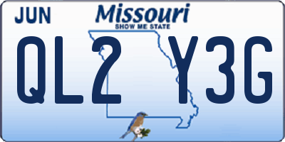 MO license plate QL2Y3G