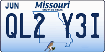 MO license plate QL2Y3I