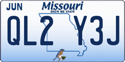 MO license plate QL2Y3J