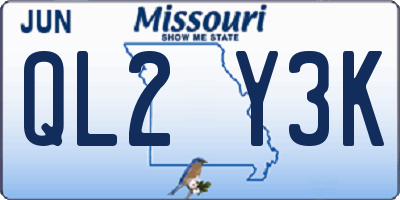 MO license plate QL2Y3K