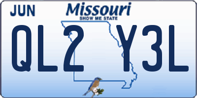 MO license plate QL2Y3L