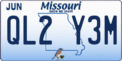 MO license plate QL2Y3M