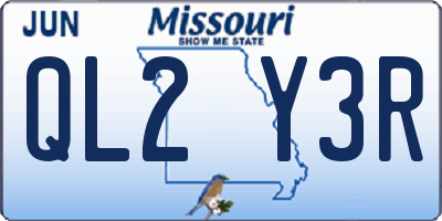 MO license plate QL2Y3R