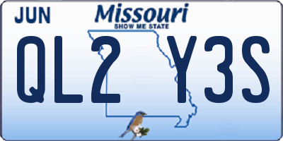 MO license plate QL2Y3S