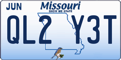 MO license plate QL2Y3T