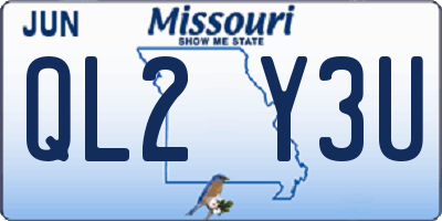 MO license plate QL2Y3U