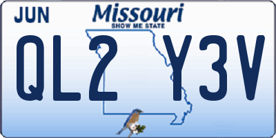 MO license plate QL2Y3V