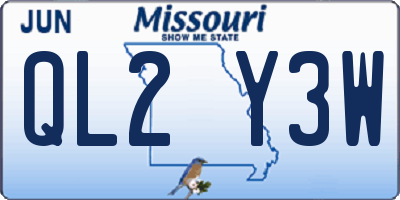 MO license plate QL2Y3W