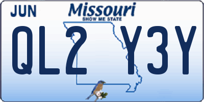 MO license plate QL2Y3Y