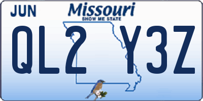 MO license plate QL2Y3Z