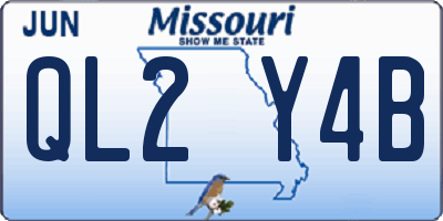 MO license plate QL2Y4B