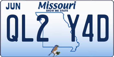 MO license plate QL2Y4D
