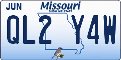 MO license plate QL2Y4W