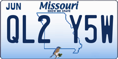 MO license plate QL2Y5W