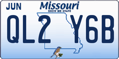 MO license plate QL2Y6B