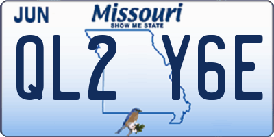 MO license plate QL2Y6E
