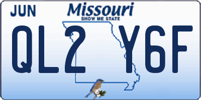 MO license plate QL2Y6F